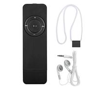 Ejoyous Chiavetta USB Mp3, lettore MP3 portatile ricaricabile con cordino da 3,5 mm auricolare per corsa, registrazione, palestra, jogging (scheda di memoria non inclusa) (nero)