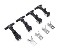 Ejoyous Chiusura per Cofano 4 Pezzi Chiusura con Maniglia a T in Gomma Elastica con Staffe in Acciaio Inossidabile per Assorbimento delle Vibrazioni da 14 Cm per Cassetta degli Attrezzi Motore del