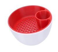 Ejoyous Ciotola Al Pistacchio a Doppia Camera, Organizer per Snack in Plastica con Scomparto per i Rifiuti, Design Elegante per Serate di Cinema e Riunioni (Bianco Rosso)