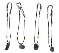 Ejoyous Collana con Ciondolo in Tormalina, 4 Pezzi Set di Pietre Preziose in Tormalina Nera Collana con Pietre di Protezione per Pietre Curative Collana Nera con Cristalli Curativi Regolabili, Contro