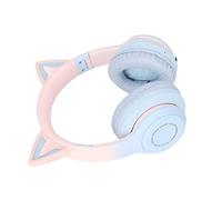 Ejoyous Cuffie Bluetooth con Orecchie di Gatto, Cuffie Gaming Wireless Kitty Ear, LED Pieghevole Stereo 40mm Microfono Rimovibile Cavo 3.5mm per Adolescenti e Adulti (BLUE)
