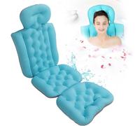 Ejoyous Cuscino per Vasca da Bagno per Tutto Il Corpo, Tappetino per Vasca con Cuscino a Bolle, Cuscino per Vasca da Bagno con Forti Ventose, Antiscivolo, Rimovibile, Lavabile (Blue)