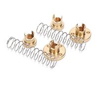 Ejoyous Dado Anti-gioco T8 Dado Filettato in Ottone Passo 8 Mm 2 Mm 4 Dadi 2 Molle per Accessori per Stampanti 3D Progetti in Legno e Plastica CNC Elimina