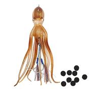 Ejoyous Esca da Pesca a Polpo, Jig per Calamari 250 G, for Pesca in Mare | Esche Calamaro in TPE con Acciaio Inox per Mare, Ami Nascosti, Tentacoli Morbidi, 10 Capsule D’inchiostro in Testa