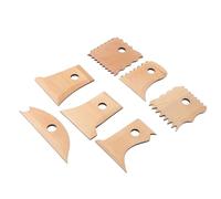 Ejoyous Faggio Legno Modellatore per Ceramica Vasaio, Set da 7 Pezzi | Strumenti di rifinitura per scolpire l\'argilla, rilievo ergonomico per il polso, superficie liscia e lucida, grana