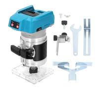 Ejoyous Fresa per bordi a batteria, router, 18 V, 30.000 giri/min, base trasparente, plastica, base solida, per lavorazione del legno