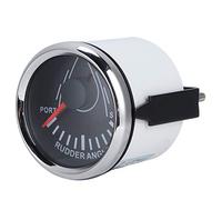 Ejoyous Indicatore dell'angolo del Timone per Barche Universale da 52 Mm con Segnale 0-190 Ohm e Retroilluminazione per Yacht e Applicazioni Marine (Copertura argentata con quadrante nero)