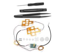 Ejoyous Kit Leve Analogiche e Croce Direzionale LED 6 Colori per Controller | Pulsanti commutabili RGB, materiale PCB, installazione con saldatura, modalità di controllo delle vibrazioni, ciano viola