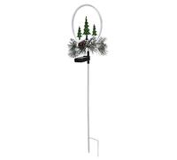 Ejoyous Lampada Solare Natalizia Lampada da Giardino in Metallo e PVC Confezione da 2 12 LED IP65 Impermeabile con 2 modalità di Luce per Prato Vialetto Patio Cortile Villa Decorazioni Natalizie