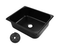 Ejoyous Lavello per Furgone, Lavello Quadrato per RV in Acciaio Inossidabile Monovasca da Incasso con Scarico da 40mm per Cucina, Barca, Bagno 320 X 260 X 100mm