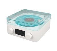 Ejoyous Lettore Waves, Altoparlante Stereo Compatto Senza Fili con Luce Notturna e Display dell'ora, Design Vintage per il Relax e la Camera da Letto (WHITE)