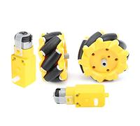 Ejoyous Mecanum Rader 80mm, 4 Pezzi Ruote Robotiche Omnidirezionali per Motore TT con ABS Rivestito in Gomma per Robot Fai-te Auto Intelligente