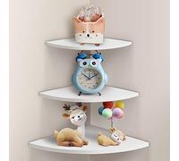 Ejoyous Mensola da parete, 3 ripiani, montaggio a parete, ad angolo, scaffale portaoggetti organizer decorazione moderna mensola da appendere per casa, soggiorno, camera da letto, ufficio, bianco