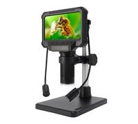 Ejoyous Microscopio Digitale da 4,3 Pollici Microscopio LCD Digitale 720p 1MP Ingrandimento 4x con 8 LED Regolabili e 2 Lampade Laterali per Analisi della Pelle di Gioielli PCB