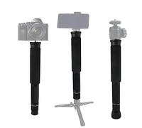 Ejoyous Monopiede a 8 Sezioni in Lega di Alluminio, Nero, Compatibile con Fotocamera, Smartphone e Videocamera, per Fotografia e Viaggi