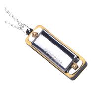 Ejoyous Neckonica a 4 Buche Armonica Strumento Musicale Giocattolo Mini Collana Design per Bambini e Adulti con Materiale in Metallo + Resina (SILVER)