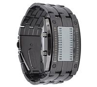 Ejoyous Orologio Binario, Orologio Digitale Orologio LED da Uomo con modalità Ora Binaria Orologio al Quarzo Impermeabile con LED Luminosi per l'oscurità Doppia Chiusura (Colore Pistola da Uomo)