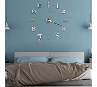 Ejoyous Orologio da parete 3D fai da te, senza cornice, moderno, grande, autoadesivo, in acrilico, con silenzioso, per soggiorno, camera da letto, ufficio