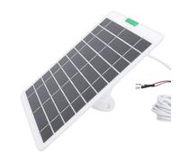 Ejoyous Pannello Solare 5W 5V, Caricatore Pannello Solare per Telecamera di Sicurezza in Silicio Monocristallino, Porta Tipo U, Design Compatto Portatile per Telecamere Campanelli Sistemi di (WHITE)