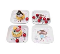 Ejoyous Piatto Snack Alla Frutta 4 Pezzi Piatti Da Dessert In Melamina 15 X 15 Cm Piatto Da Portata Stampato In Un Pezzo Di Grande Capacità Facile Da Pulire Per Il Ristorante Della Scuola A Casa