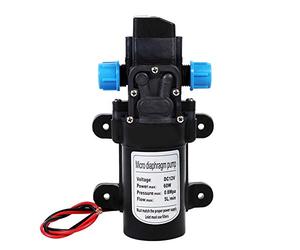 Ejoyous Pompa dell'acqua 12V, 60W, autoadescante, alta pressione, interruttore a pressione integrato per irrigatori, doccia, rubinetti barca, roulotte,
