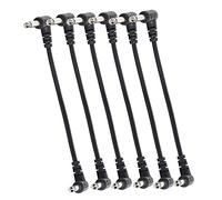 Ejoyous Potente Riduzione del Rumore, Trasmissione del Segnale Ad Alta fedeltà, Cavi per Pedale dell'effetto Chitarra 6pcs, Connettore Angolo Retto da 6,35 Mm, Lunghezza di 6 Pollici, Adatto per