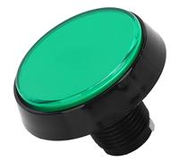 Ejoyous Pulsante, Pulsante della Console di Gioco Supporto Rotante Rotondo Ad Alta sensibilità LED Durevole per la Sostituzione (Verde+LED+interruttore a tre gambe)