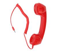 Ejoyous Ricevitore per telefono retrò, 3,5 mm, ricevitore per telefono cellulare, microfono, altoparlante per telefoni cellulari, smartphone (rosso)