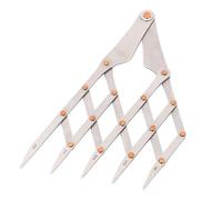 Ejoyous Righello per Misurare la Distanza Uguale in Acciaio Inossidabile, Strumento di Misurazione Portatile, Righello per Marcatura Rapida per Cucito, Artigianato e Realizzazione di Borse (5 denti