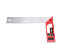 Ejoyous Righello Quadrato da Carpentiere, Righello per Marcatura Multiangolo in Lega di Alluminio e Acciaio Inossidabile da 250 Mm, Strumento di Layout Ad Angolo Retto con di Livello a Doppio Asse