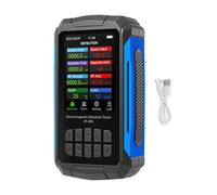 Ejoyous Rilevatore di Radiazione Campo Elettromagnetico 5 in 1, EMF Reader Ricaricabile Misuratore EMF Portatile Campo Elettrico Radio Frequenza Magnetico Temperatura (BLACK)