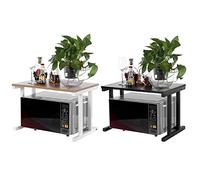Ejoyous Ripiani per microonde a 2 strati, supporto per microonde in legno Ripiano per cucina Griglia per forno a microonde per microonde Piatti per cuociriso Tazze Bottiglie per bollitore(nero)