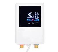 Ejoyous Scaldacqua Elettrico a Flusso Continuo 3000W Scaldacqua per Doccia Sottobanco con Display LCD Temperatura IPX4 Impermeabile per Cucina Bagno (Spina europea 220 V)