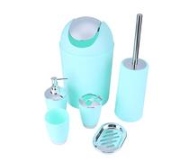 Ejoyous Set da Bagno 6 Pezzi, Set di Accessori da Bagno Set di Accessori da Bagno con Dispenser per lozione, pattumiera, portaspazzolino, Bicchiere portaspazzolino, scopino e portasapone