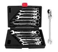 Ejoyous Set di chiavi a cricchetto 12 pezzi, 8-19 mm, chiavi a cricchetto multifunzione e chiavi combinate con alloggiamento