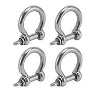 Ejoyous Set di Grilli in Acciaio Inossidabile 304, Grillo Ad con Perno a Vite, Confezione da 4, Anello a D Lucido, Morsetto di Ancoraggio per Carico, Sostituzione per, Carico Domestico, Miniere, (M8)