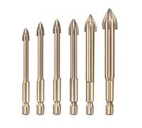 Ejoyous Set di Punte da Trapano Universali Punta da Trapano in Carburo di Lega 5 Pezzi Set di Punte Multi Materiale da 3 Mm a 12 Mm per Piastrelle in Ceramica di Vetro, Pareti, Perforazione del