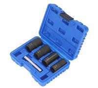 Ejoyous Set di Rimozione Dadi Kit di Prese a Bussola in Acciaio Al Cromo Molibdeno 5 Pezzi 17mm 19mm 21mm 22mm con Asta per Rimuovere Dadi e Bulloni Ad Alette Arrugginiti Danneggiati Nella