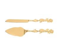 Ejoyous Set Taglia-Torta e Paletta per Torta Nuziale in Lega di Zinco, Coltello e Paletta per in Rosa, Lucidato a Specchio, 27,9 Cm e 27,9 Cm, per Servire Feste di Compleanno e anniversario.