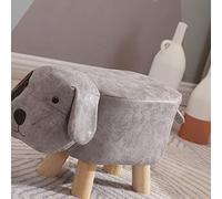 Ejoyous Sgabello Basso in Legno per Bambini con Cuscino in Spugna Sgabello per Bambini Simpatico Cartone Animato Struttura in Legno Gambe Ispessite Sedile per Cani di Piccola Taglia per la Scuola