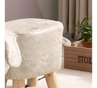 Ejoyous Sgabello Basso in Legno per Bambini con Cuscino in Spugna Sgabello per Bambini Simpatico Cartone Animato Struttura in Legno Gambe Ispessite Sedile per Cani di Piccola Taglia per la Scuola