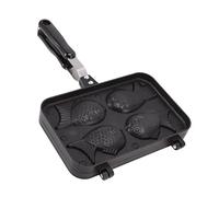 Ejoyous Stampo Taiyaki, Teglia Antiaderente per Waffle a 4 Vassoi con Rivestimento Bifacciale, Staffa Fissa per Macchina per Torte Taiyaki, Pasta di Fagioli Rossi e Cioccolato