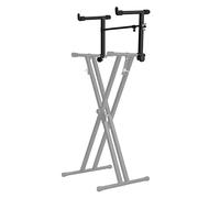 Ejoyous Supporto elettronico per pianoforte doppio in stile X, stabile e durevole, larghezza regolabile 41-68 cm, con imbottitura in gomma per casa, scuola, studio, tastiera e panca