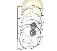 Ejoyous Supporto per Coperchio Pentola, 5 Pentole/Coperchi per Padella Porta Pentola e Coperchio Montati a Parete/Porta Armadio da cucina Ripiano per Cucina di Casa Ristorante