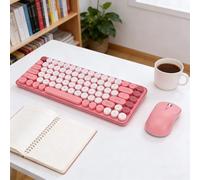 Ejoyous Tastiera e Mouse Wireless, 2.4G Dual Mode 85 Tasti Copritasti Rotondi Compatibili con, Operativo