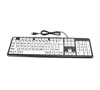 Ejoyous Tastiera Nera con Stampa Grande Che Non Fa Male Tastiera per Ipovedenti, Tastiera con Stampa Grande per Anziani, Tastiere USB a 104 Tasti, Tastiera per Ipovedenti(Noir)