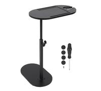 Ejoyous Tavolino a forma di C, tavolino da caffè, tavolino da salotto, comodino, comodino, tavolo per laptop, girevole a 360 gradi, piano in legno, per soggiorno, camera da letto, balcone