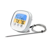 Ejoyous Termometro Digitale per Carne, Termometro per Alimenti Touch Screen in Acciaio Inossidabile con Timer Allarme Retroilluminato, 8 Preimpostazioni per Carne 5 Livelli di Gusto per Domestica,