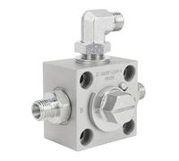 Ejoyous Valvola Deviatrice a Tre Vie, Valvola a Farfalla Idraulica in Acciaio Legato per Mini Escavatore, Commutazione Utensile a Installazione Diretta, Include 4 Viti e 3 Accessori Idraulici per