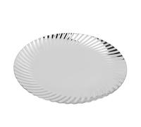 Ejoyous Vassoio da Portata in Acciaio Inossidabile, Elegante Piatto da Dessert Dal Design Vintage per Snack per Feste di Nozze, Frutta per Uso Domestico (25CM)